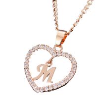 Kette Buchstaben Herz Rosegold aus Alloy Damen