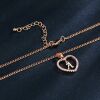 Kette Buchstaben Herz Rosegold aus Alloy Damen