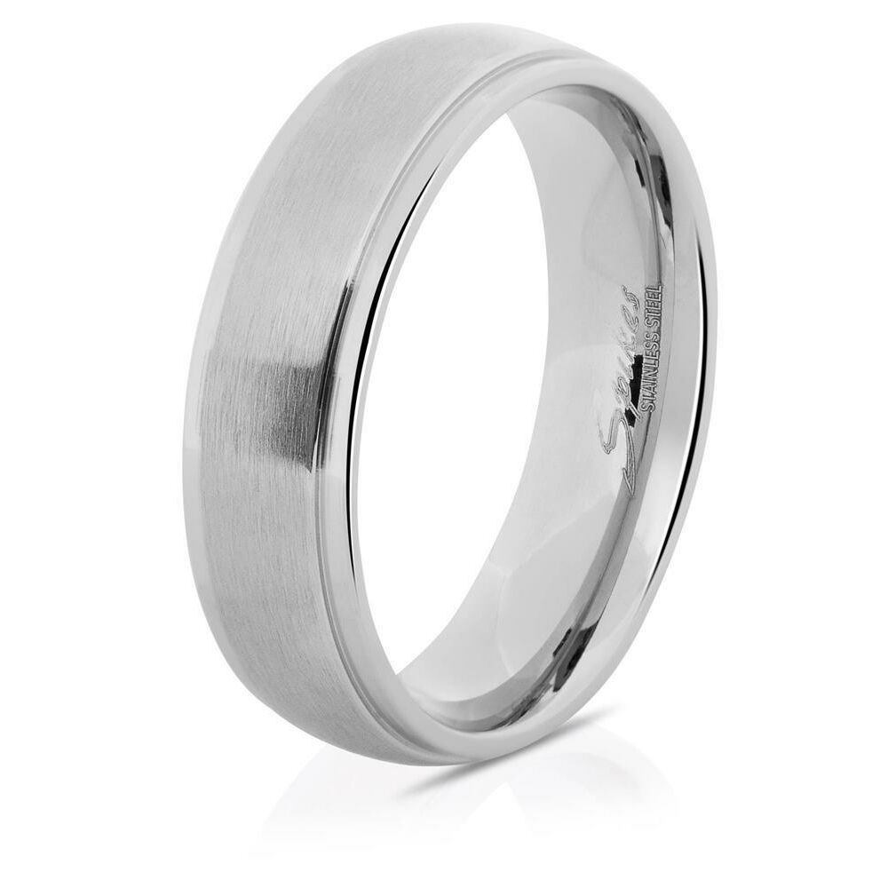 Ring mit zwei Außenringen Silber aus Edelstahl Unisex