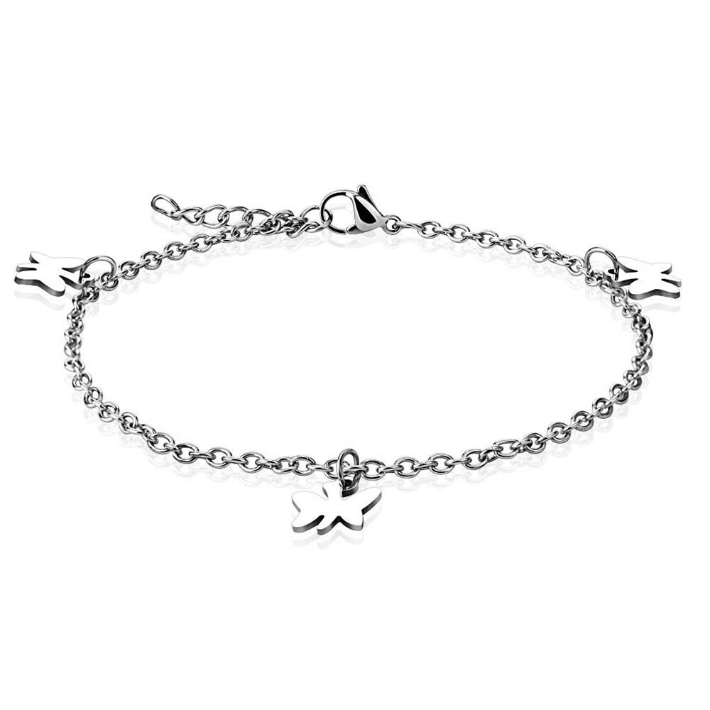 Bettelarmband Schmetterling Silber aus Edelstahl Damen