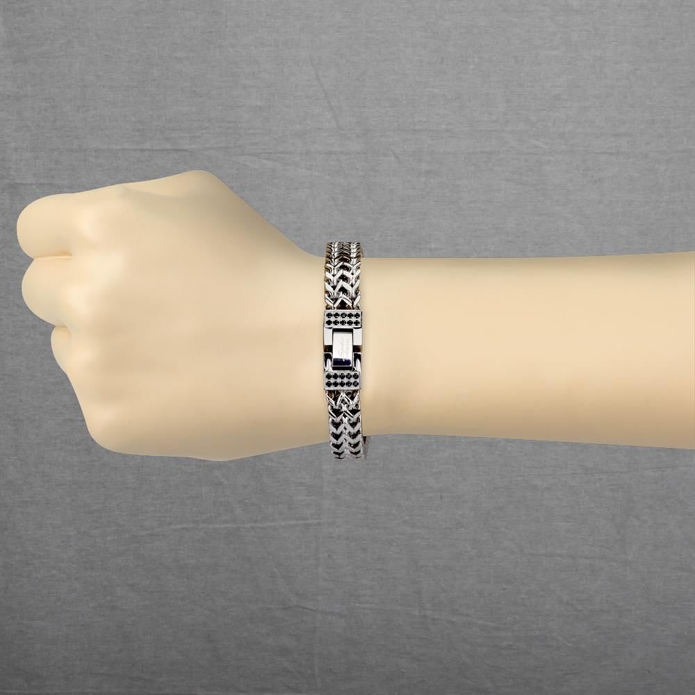 Armband mit Platte & Kristallen Unisex, Edelstahl 53,99 aus € Silber