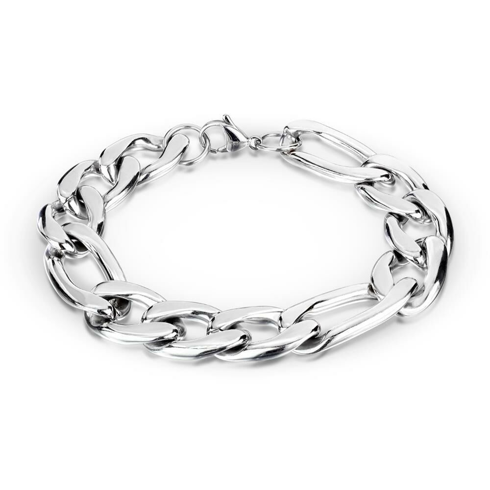 Armband mit großen und kleinen Gliedern Silber aus Edelstahl Unisex