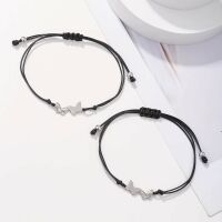 Freundschafts-Armband Set Schmetterling aus Nylon Edelstahl Damen