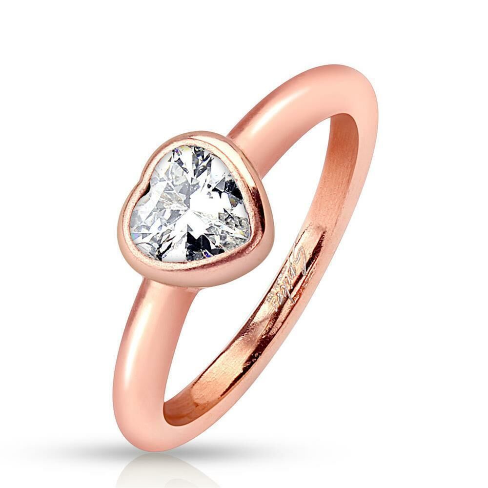 Ring Kristall Rosegold aus Edelstahl Damen