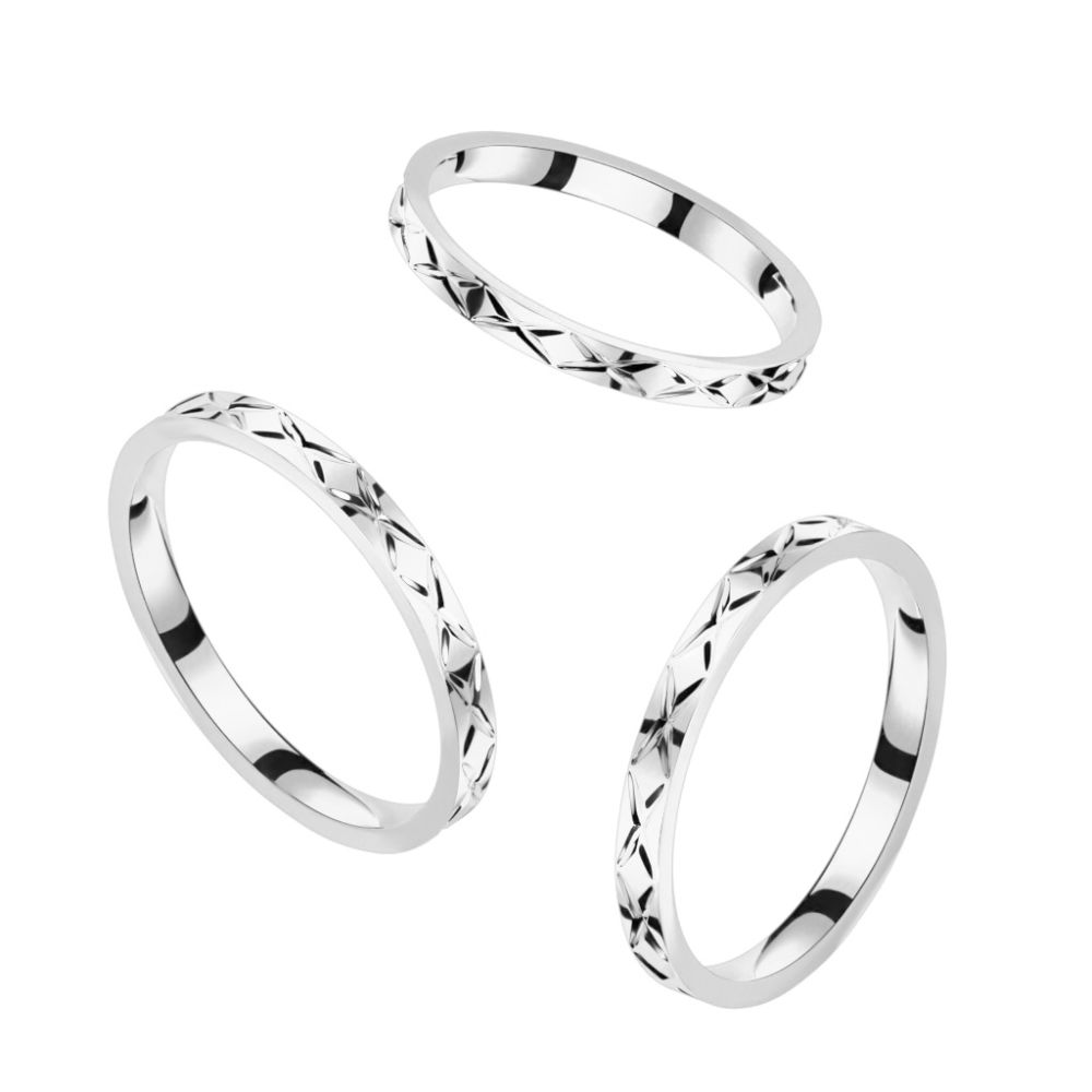 Ring X-Cut Design Silber aus Edelstahl Damen, 11,99 €