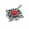 Anhänger Amulett rotes Drachenauge Silber aus Edelstahl Unisex