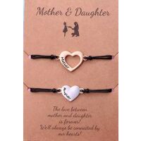 Armband 2er Set Mother & Daughter zweifarbig aus Edelstahl Damen